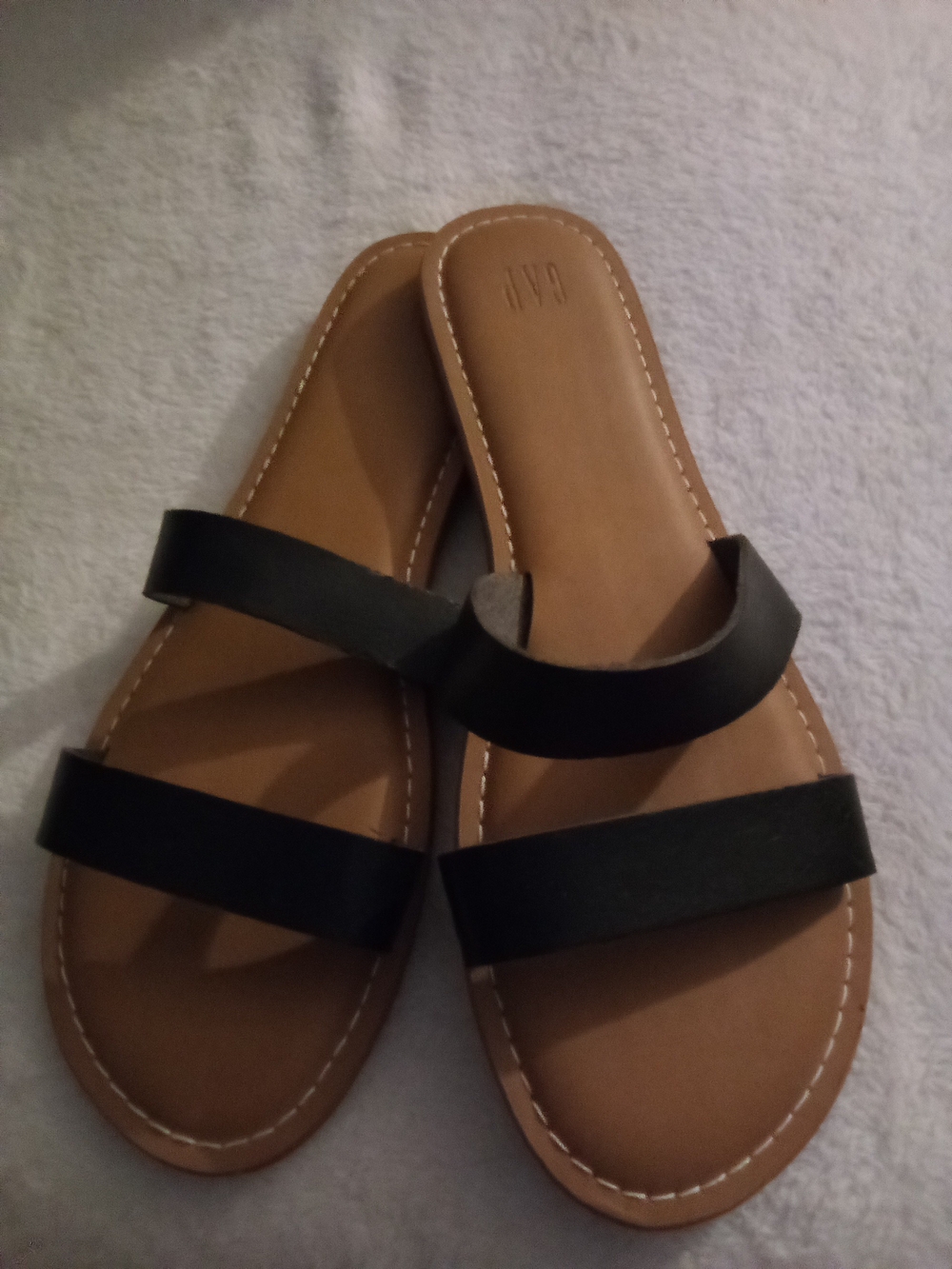 GAP Women's Black Double-Strap Slide Sandals